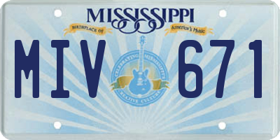 MS license plate MIV671