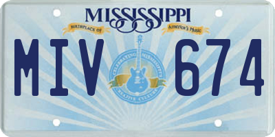 MS license plate MIV674
