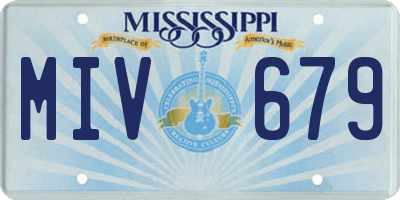 MS license plate MIV679