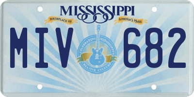 MS license plate MIV682