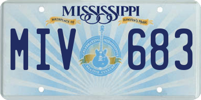 MS license plate MIV683