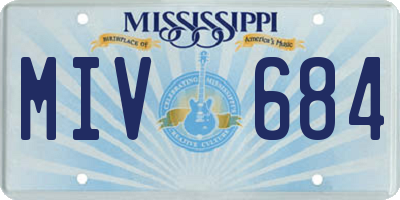 MS license plate MIV684
