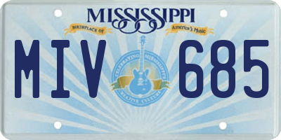 MS license plate MIV685