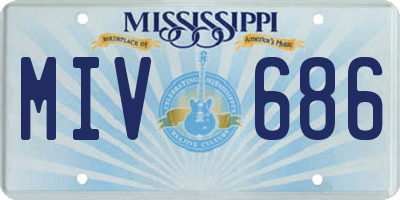 MS license plate MIV686