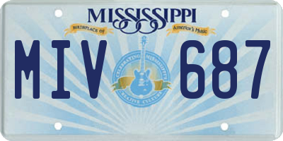 MS license plate MIV687