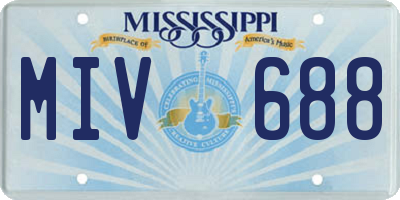 MS license plate MIV688