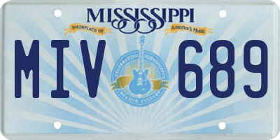 MS license plate MIV689