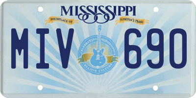 MS license plate MIV690