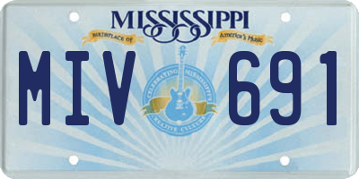 MS license plate MIV691