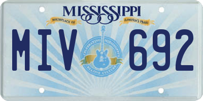 MS license plate MIV692