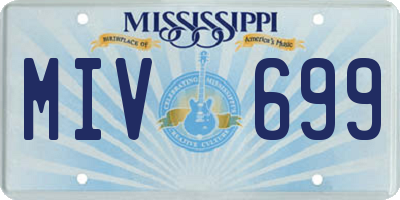 MS license plate MIV699