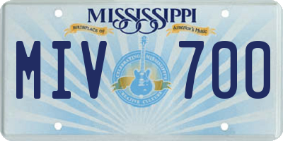 MS license plate MIV700