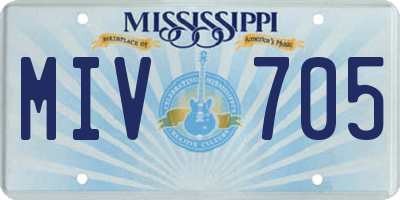 MS license plate MIV705