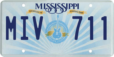MS license plate MIV711