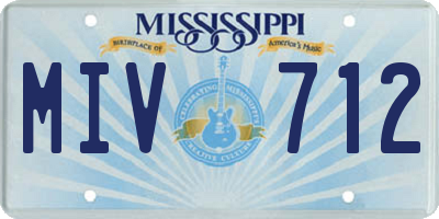 MS license plate MIV712