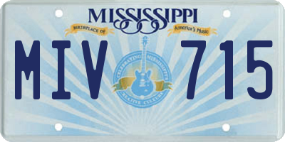 MS license plate MIV715