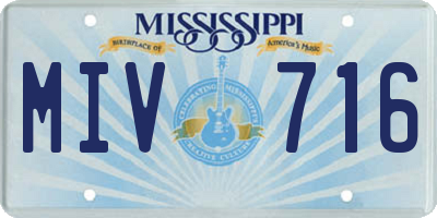 MS license plate MIV716
