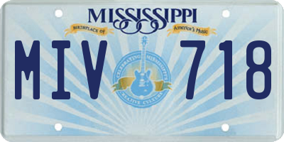 MS license plate MIV718