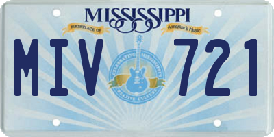MS license plate MIV721