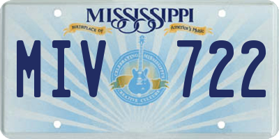 MS license plate MIV722