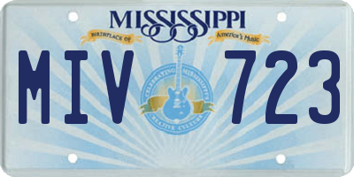 MS license plate MIV723