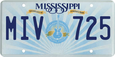 MS license plate MIV725