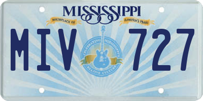 MS license plate MIV727