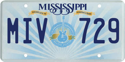 MS license plate MIV729