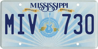 MS license plate MIV730