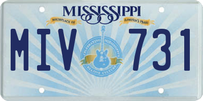 MS license plate MIV731
