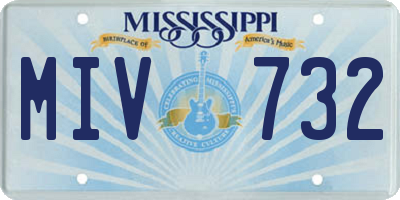 MS license plate MIV732