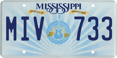 MS license plate MIV733