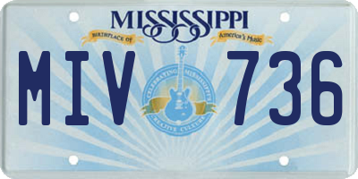 MS license plate MIV736