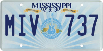 MS license plate MIV737