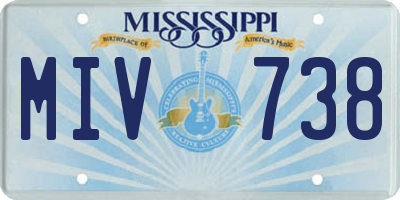 MS license plate MIV738