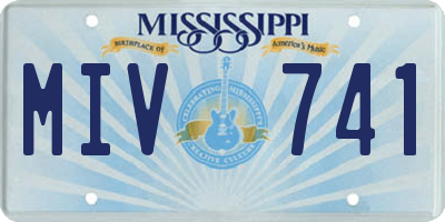 MS license plate MIV741