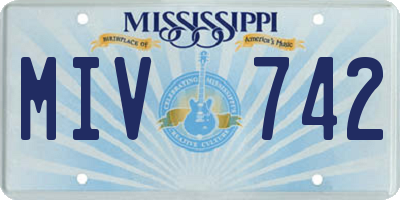 MS license plate MIV742