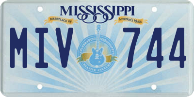 MS license plate MIV744