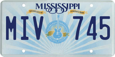 MS license plate MIV745
