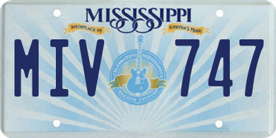MS license plate MIV747