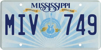 MS license plate MIV749