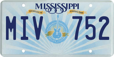 MS license plate MIV752