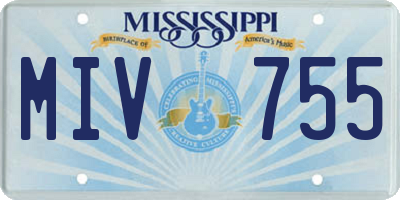 MS license plate MIV755