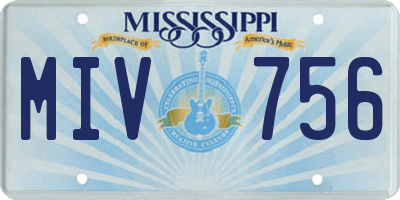 MS license plate MIV756