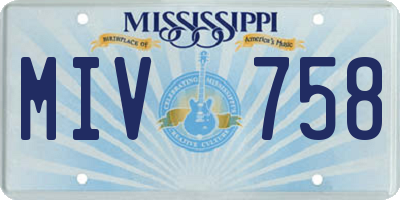 MS license plate MIV758