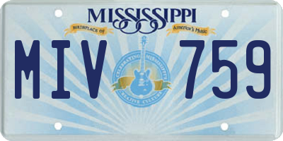 MS license plate MIV759