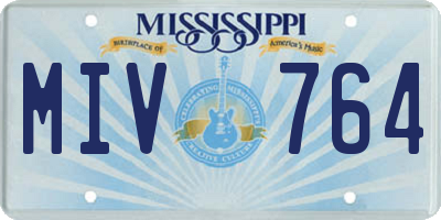 MS license plate MIV764