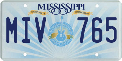 MS license plate MIV765