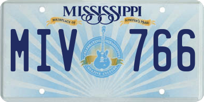MS license plate MIV766