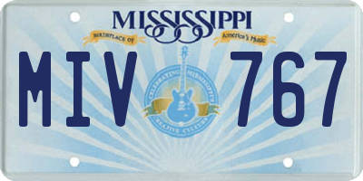 MS license plate MIV767